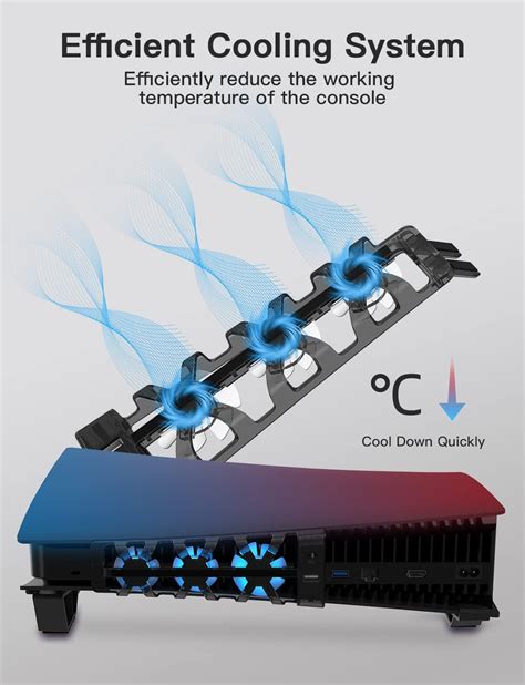 Buy Nexigo Ps5 Horizontal Stand With Slient Cooling Fan [auto On Off