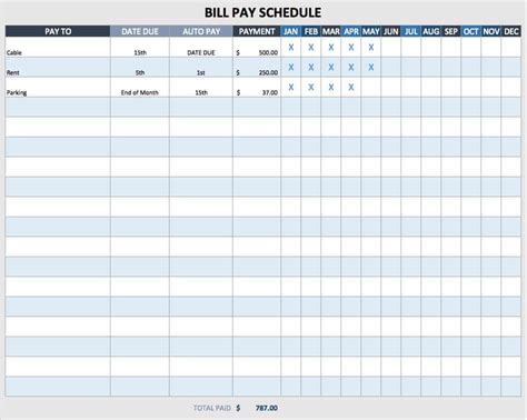 Microsoft Excel Payment Schedule Template - surfinter