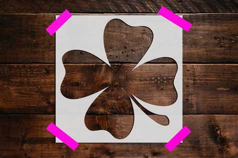 Four Leaf Clover Stencil Reusable Four Leaf Clover Stencil Diy Crafts Large Four Leaf Clover