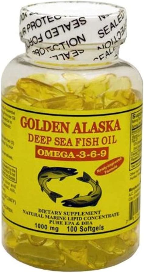 Golden Alaska Deep Sea Omega 3 6 9 Fish Oil 1000mg 100 Softgels