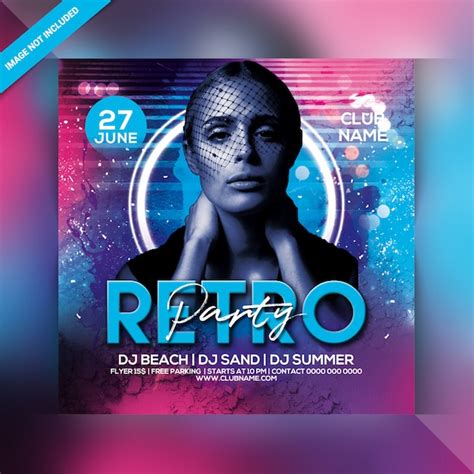 Premium Psd Retro Party Flyer