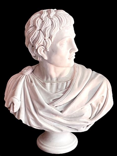 Proantic Carrara Marble Bust Of Emperor