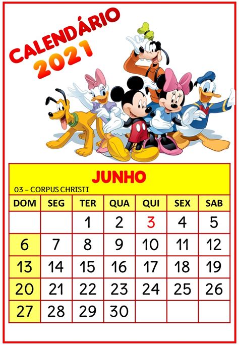 Calendário Turma Do Mikey