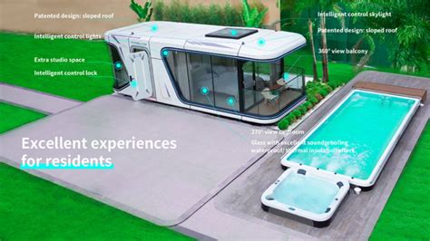 Smart Removable Homes Prefab Capsule House With Bathroom Sunshine Room