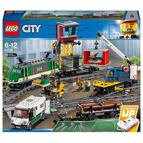 LEGO 60198 City Cargo Train RC and Tracks Building Set - Smyths Toys Ireland