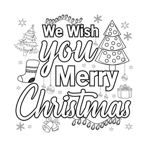 Merry Christmas Coloring Page Christmas Line Art Coloring Page Design