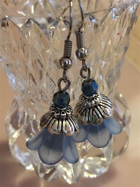 Periwinkle Blue Lucite Flower Earrings Diyearrings Luciteflowers