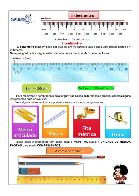 Matem Tica Medidas De Comprimento Atividade De Matem Tica Para