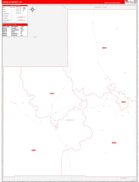 Lincoln County, NV Digital Map - Red Line