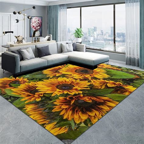 Sunflower Area Rug For Bedroom 17x26ft 50x80cm Ultra