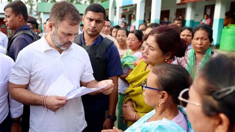 Rahul Gandhi Meets Victims At Relief Camps In Manipur Calls On