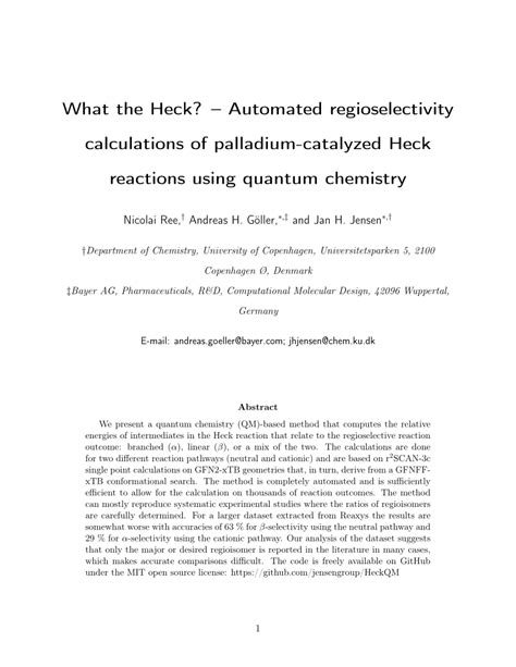 Pdf What The Heck Automated Regioselectivity Calculations Of