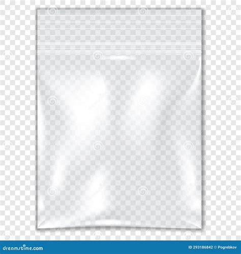 Clear Vinyl Zipper Pouch Vector Mockup Set Blank Empty Plastic Bag