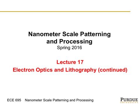 Nanohub Org Resources Ece Q Lecture Electron Optics And