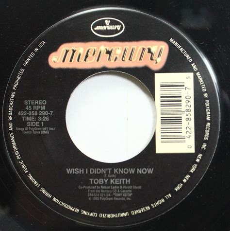 Country 45 Toby Keith Under The Fall Wish I Didn T Know Now On