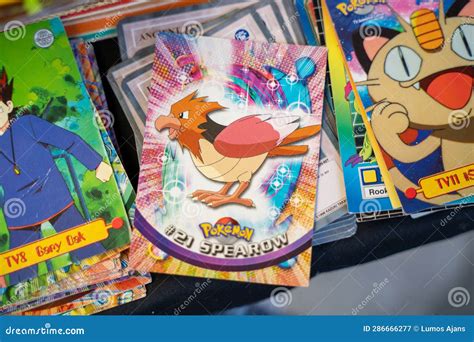 Spearow Pokemon Playing Cards At The Flea Market Editorial