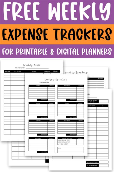 Weekly Expense Tracker Printable Pinterest Mom Envy