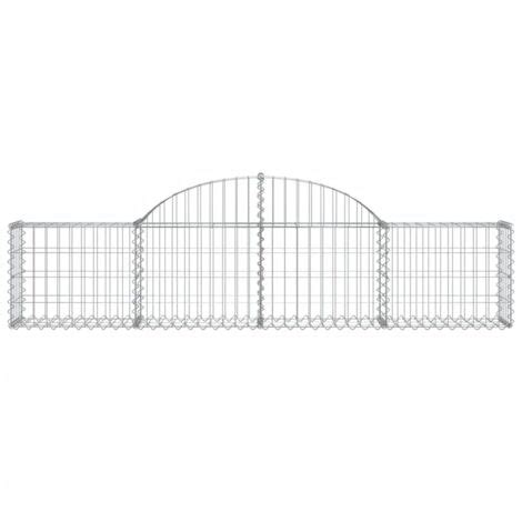 The Living Store Paniers à gabions arqués 15 pcs 200x30x40 60 cm Fer