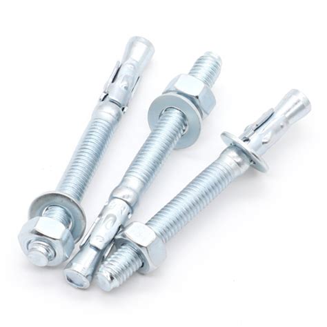 White Blue Zinc Plated Carbon Steel Wedge Anchor Bolts Bolts Nuts Screws Manufacturer Panda