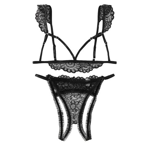 Hantrom Lingerie For Womensexy Lingeriesleepwear Lingerie Set Plus Women Brathong Black Lace