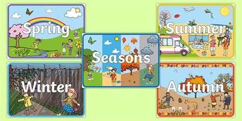 Free Four Seasons Display Signs Teacher Made