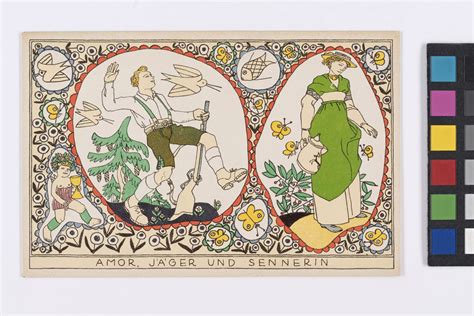 Postkarte Der Wiener Werkst Tte Nr Amor J Ger Und Sennerin