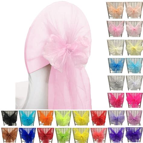 Time To Sparkle Organza Chair Hoods Sashes Organza Bow Hood Sash