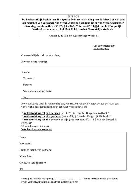 Vredegerecht Verzoekschrift Voorbeeld Gratis Download