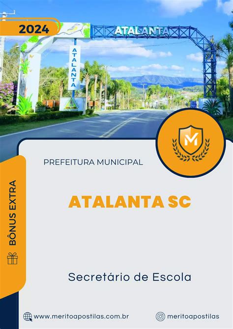 Apostila Secretário de Escola Prefeitura de Atalanta SC 2024 Mérito