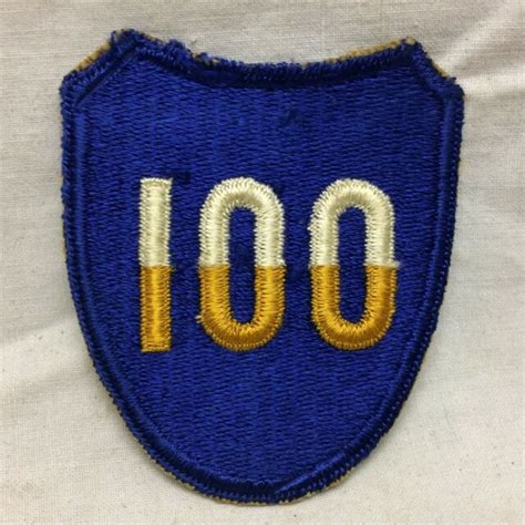 Vtg Military Patch 100th Army Infantry Division 100 White Back Variant