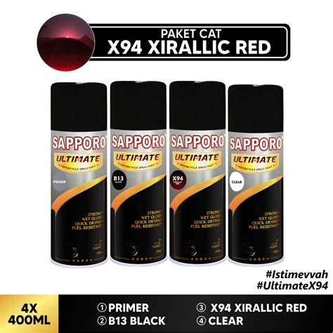 Jual Paket Cat X94 Xirallic Red Sapporo Ultimate Sapporo Spray