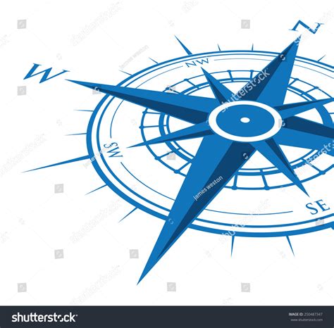 Blue Compass Background Stock Vector Royalty Free 250487347