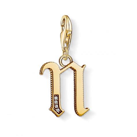 Thomas Sabo Gold Plated Initial N Charm Jewellery From Francis