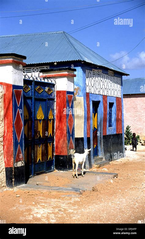 Jun 01 2006 Galkayo Somalia Colourful Homes In Affluent Part Of