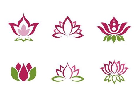 Premium Vector Nails Art Studio Logos Template Flower Icons Lotus