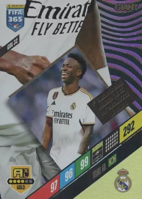 PANINI FIFA 365 ADRENALYN XL 2024 GOL32 Oro Gigante Vini Jr EUR 1 00