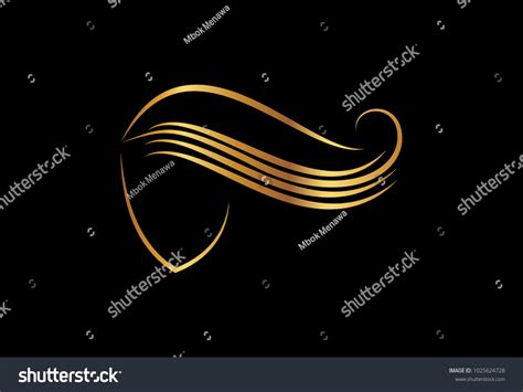 Hair Beauty Salon Logo Gold Color Stock Vector (Royalty Free ...