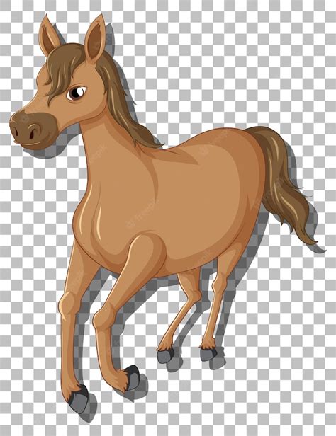 Personaje De Dibujos Animados De Caballo Marrón Vector Gratis