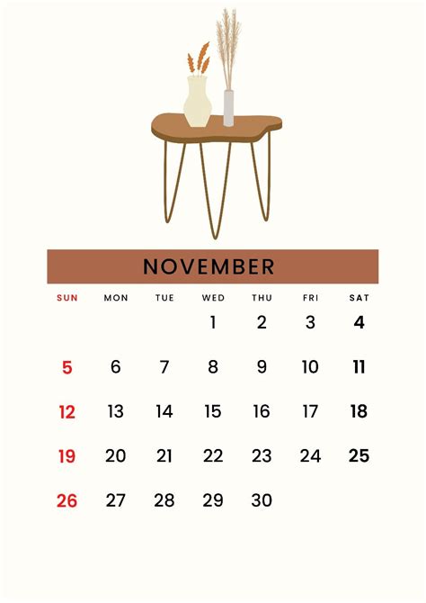 November 2023 Calendar Png Image Download 2023 Aesthetic Calendar