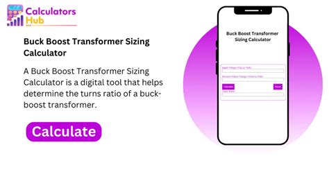 Buck Boost Transformer Sizing Calculator Online