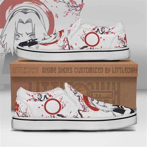 Naruto Sakura Shoes Haruno Classic Slip On Custom Anime Sneakers Homefavo