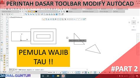 Perintah Dasar Autocad Toolbar Modify Part2 Tutorial Autocad Youtube