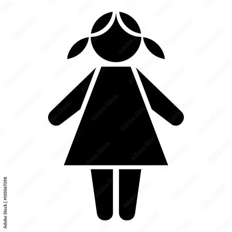 Icon pictogram child gender girl Stock Vector | Adobe Stock