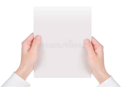 Hands Holding White Paper Sheet Two Hands Are Holding Up A White Piece