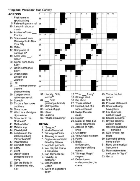 Daily Commuter Crossword Puzzle Printable Pdf