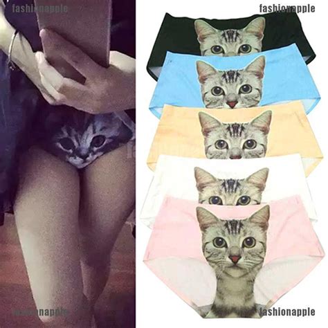 Sexy Pussycat Panties Women Briefs Anti Emptied Cat Meow Star Cat Underwear Shopee Malaysia