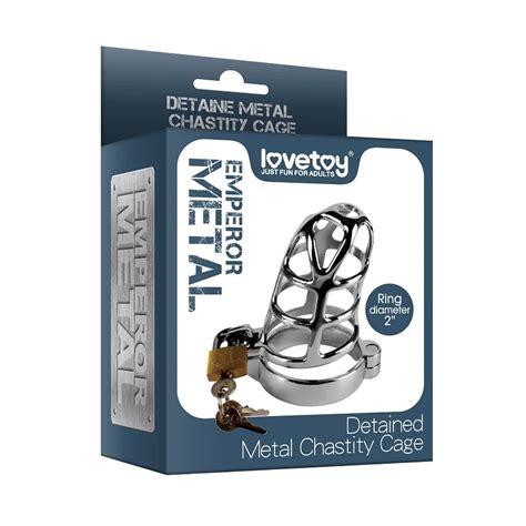 Lovetoy Detained Metal Chastity Cage Grey Flirt Fetish Faux Bed Restraints Slave Adult Game Sex