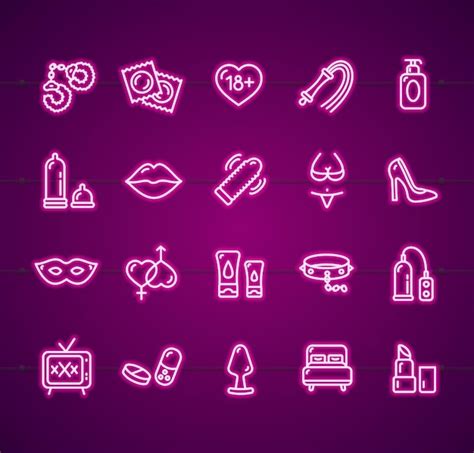 Premium Vector Sex Shop Signs Neon Thin Line Icon Set Vector