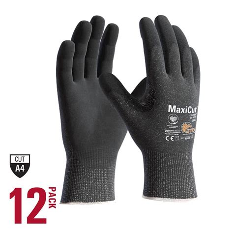 ATG MaxiCut Ultra Men S Medium Black ANSI 4 Cut Resistant Nitrile