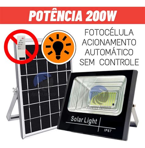 Holofote Solar 200w MercadoLivre